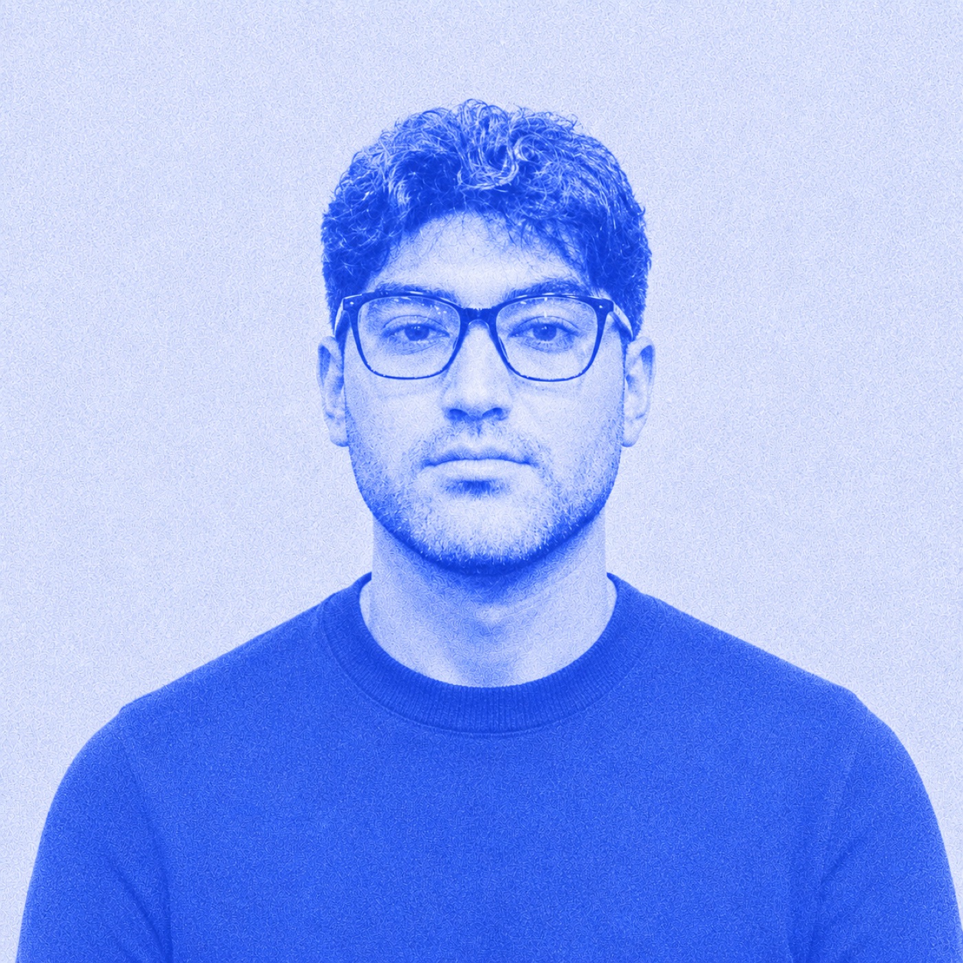 Jesus Sanchez, co-founder of Oruco, in a blue-toned portrait